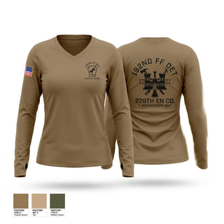 Womens Long Sleeve Vneck Shirt, 192nd Firefighter Detachment, National Guard, Teamtime, Team time, sublimation, custom sports apparel, team uniforms, spirit wear, spiritwear, sports uniforms, custom shirts, team store, custom team store, fundraiser sports, apparel fundraiser