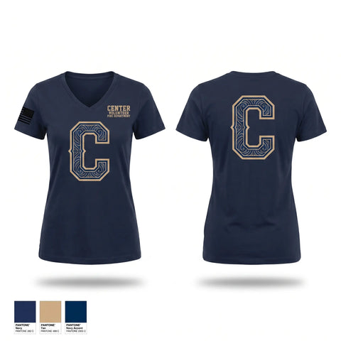 Womens Short Sleeve Vneck Shirt, Center volunteer Fire department, Fire Department, Teamtime, Team time, sublimation, custom sports apparel, team uniforms, spirit wear, spiritwear, sports uniforms, custom shirts, team store, custom team store, fundraiser sports, apparel fundraiser