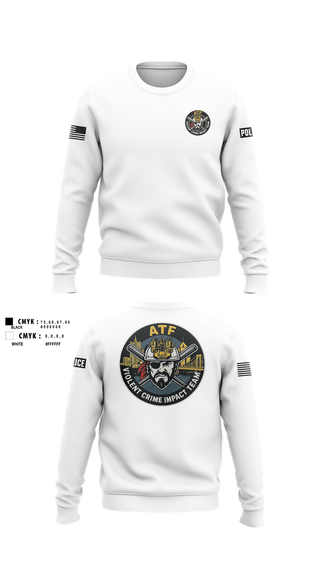 Crew Neck Sweatshirt, ATF, Police, Teamtime, Team time, sublimation, custom sports apparel, team uniforms, spirit wear, spiritwear, sports uniforms, custom shirts, team store, custom team store, fundraiser sports, apparel fundraiser