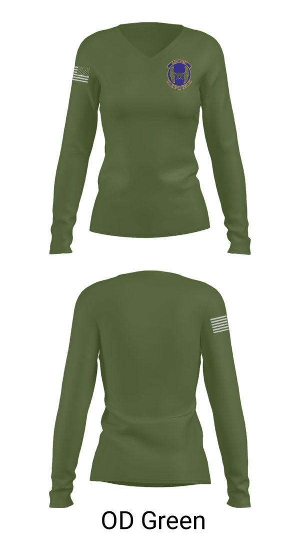 Women's Long Sleeve Vneck Shirt, 51SFS Metal Tigers, Air Force, Teamtime, Team time, sublimation, custom sports apparel, team uniforms, spirit wear, spiritwear, sports uniforms, custom shirts, team store, custom team store, fundraiser sports, apparel fundraiser