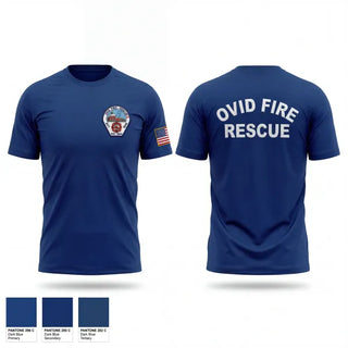 Short Sleeve Performance Shirt, Ovid Fire Dept, Fire Department, Teamtime, Team time, sublimation, custom sports apparel, team uniforms, spirit wear, spiritwear, sports uniforms, custom shirts, team store, custom team store, fundraiser sports, apparel fundraiser