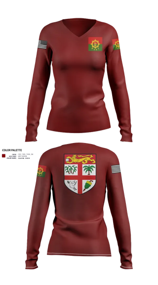 Womens Long Sleeve Vneck Shirt, Tu Vakarau, , Teamtime, Team time, sublimation, custom sports apparel, team uniforms, spirit wear, spiritwear, sports uniforms, custom shirts, team store, custom team store, fundraiser sports, apparel fundraiser