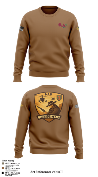 Crew Neck Sweatshirt, 1-1 Attack Battalion, HHC, S2, Army, Teamtime, Team time, sublimation, custom sports apparel, team uniforms, spirit wear, spiritwear, sports uniforms, custom shirts, team store, custom team store, fundraiser sports, apparel fundraiser