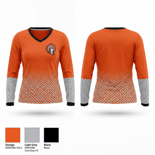 Womens Long Sleeve Vneck Shirt, Honey Grove Warriors, Baseball, Teamtime, Team time, sublimation, custom sports apparel, team uniforms, spirit wear, spiritwear, sports uniforms, custom shirts, team store, custom team store, fundraiser sports, apparel fundraiser