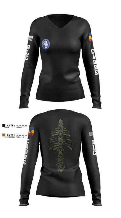 1st BN 515th RTI 17257625 Women's Long Sleeve V-neck Shirt - 11