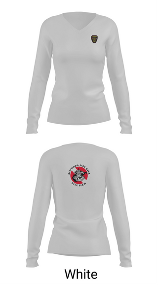 Womens Long Sleeve Vneck Shirt, Benwood Fire/dive, Fire Department, Teamtime, Team time, sublimation, custom sports apparel, team uniforms, spirit wear, spiritwear, sports uniforms, custom shirts, team store, custom team store, fundraiser sports, apparel fundraiser