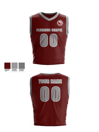 Mens Basketball Jersey, Florence Chapel Middle School Basketball, Men's Basketball, Teamtime, Team time, sublimation, custom sports apparel, team uniforms, spirit wear, spiritwear, sports uniforms, custom shirts, team store, custom team store, fundraiser sports, apparel fundraiser