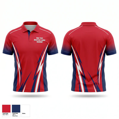 New York American Legion Baseball Short Sleeve Performance Polo - 1