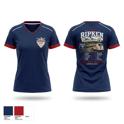 Charlotte Thunder Women's Short Sleeve V-neck Shirt - 1