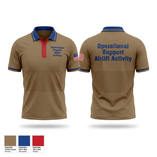 Short Sleeve Performance Polo, Operational Support Airlift Activity, National Guard, Teamtime, Team time, sublimation, custom sports apparel, team uniforms, spirit wear, spiritwear, sports uniforms, custom shirts, team store, custom team store, fundraiser sports, apparel fundraiser