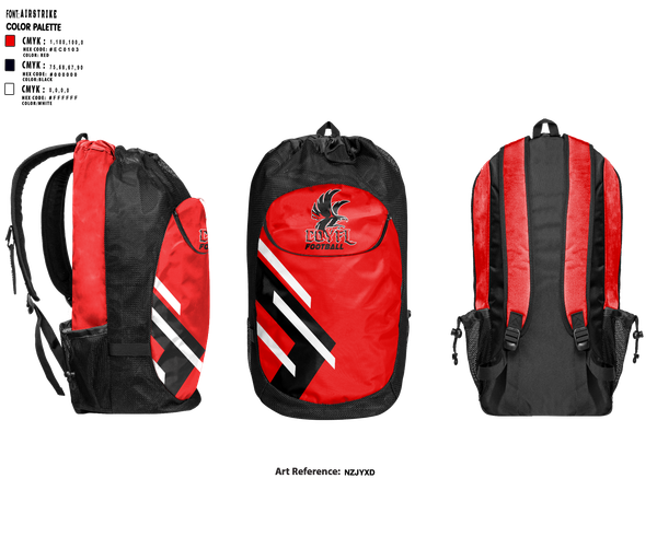 Gear Bag, Carteret-Onslow Youth Football & Cheer League (COYFL) Falcons, , Teamtime, Team time, sublimation, custom sports apparel, team uniforms, spirit wear, spiritwear, sports uniforms, custom shirts, team store, custom team store, fundraiser sports, apparel fundraiser
