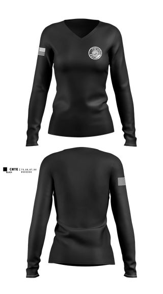 Womens Long Sleeve Vneck Shirt, Fort Walton Beach Police Department, Police, Teamtime, Team time, sublimation, custom sports apparel, team uniforms, spirit wear, spiritwear, sports uniforms, custom shirts, team store, custom team store, fundraiser sports, apparel fundraiser