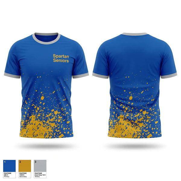 Short Sleeve Performance Shirt, Spartan Seniors, Cross Country, Teamtime, Team time, sublimation, custom sports apparel, team uniforms, spirit wear, spiritwear, sports uniforms, custom shirts, team store, custom team store, fundraiser sports, apparel fundraiser
