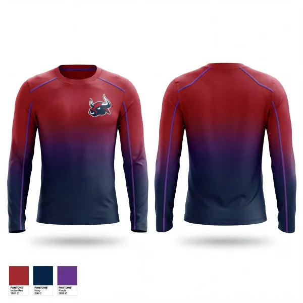 Long Sleeve Performance Shirt, Smithtown Bulls, Baseball, Teamtime, Team time, sublimation, custom sports apparel, team uniforms, spirit wear, spiritwear, sports uniforms, custom shirts, team store, custom team store, fundraiser sports, apparel fundraiser