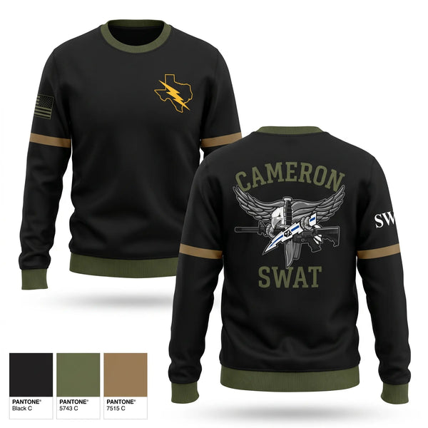 Crew Neck Sweatshirt, Cameron County Sheriff’s Office SWAT Team, Police, Teamtime, Team time, sublimation, custom sports apparel, team uniforms, spirit wear, spiritwear, sports uniforms, custom shirts, team store, custom team store, fundraiser sports, apparel fundraiser