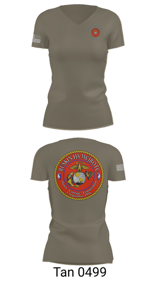 Womens Short Sleeve Vneck Shirt, Ruskin Highschool MCJROTC drill team, Marines, Teamtime, Team time, sublimation, custom sports apparel, team uniforms, spirit wear, spiritwear, sports uniforms, custom shirts, team store, custom team store, fundraiser sports, apparel fundraiser