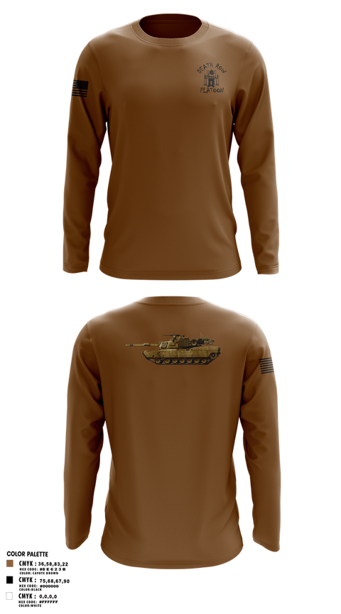 Long Sleeve Performance Shirt, Death Row Platoon, Tomahawk Troop, 5/4 CAV, 2ABCT, 1ID, , Teamtime, Team time, sublimation, custom sports apparel, team uniforms, spirit wear, spiritwear, sports uniforms, custom shirts, team store, custom team store, fundraiser sports, apparel fundraiser
