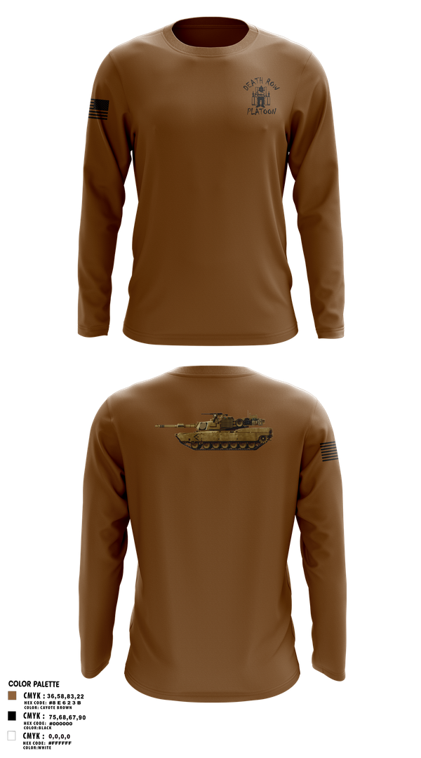 Long Sleeve Performance Shirt, Death Row Platoon, Tomahawk Troop, 5/4 CAV, 2ABCT, 1ID, , Teamtime, Team time, sublimation, custom sports apparel, team uniforms, spirit wear, spiritwear, sports uniforms, custom shirts, team store, custom team store, fundraiser sports, apparel fundraiser