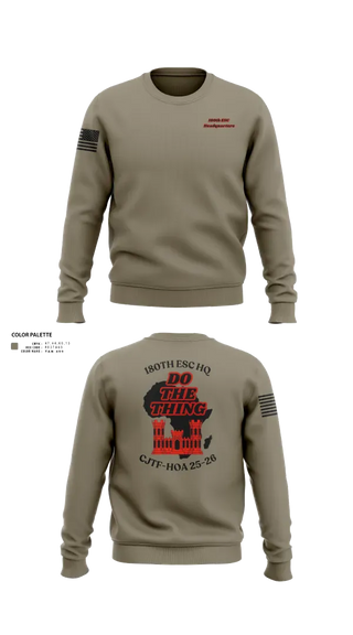 Crew Neck Sweatshirt, 180th ESC, Army, Teamtime, Team time, sublimation, custom sports apparel, team uniforms, spirit wear, spiritwear, sports uniforms, custom shirts, team store, custom team store, fundraiser sports, apparel fundraiser
