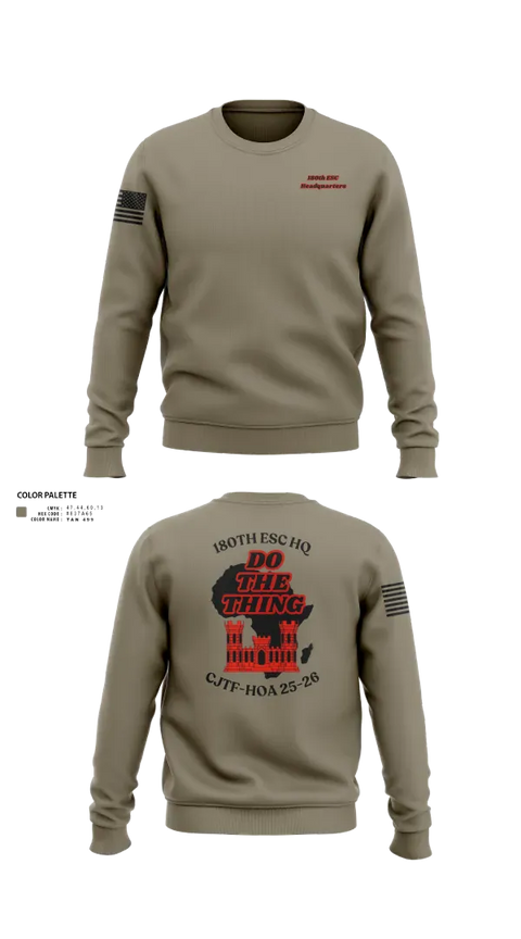 Crew Neck Sweatshirt, 180th ESC, Army, Teamtime, Team time, sublimation, custom sports apparel, team uniforms, spirit wear, spiritwear, sports uniforms, custom shirts, team store, custom team store, fundraiser sports, apparel fundraiser