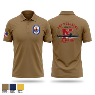 Short Sleeve Performance Polo, USS Nebraska, Navy, Teamtime, Team time, sublimation, custom sports apparel, team uniforms, spirit wear, spiritwear, sports uniforms, custom shirts, team store, custom team store, fundraiser sports, apparel fundraiser