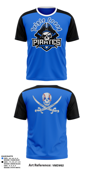 Short Sleeve Performance Shirt, Tripple Creek Pirates, Baseball, Teamtime, Team time, sublimation, custom sports apparel, team uniforms, spirit wear, spiritwear, sports uniforms, custom shirts, team store, custom team store, fundraiser sports, apparel fundraiser