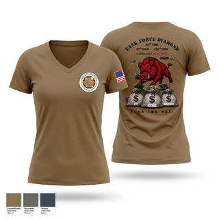 Womens Short Sleeve Vneck Shirt, 93rd Finance Battalion, National Guard, Teamtime, Team time, sublimation, custom sports apparel, team uniforms, spirit wear, spiritwear, sports uniforms, custom shirts, team store, custom team store, fundraiser sports, apparel fundraiser