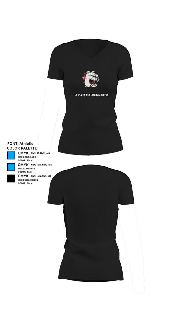 Womens Short Sleeve Vneck Shirt, La Plata R-2 Cross Country, Cross Country, Teamtime, Team time, sublimation, custom sports apparel, team uniforms, spirit wear, spiritwear, sports uniforms, custom shirts, team store, custom team store, fundraiser sports, apparel fundraiser