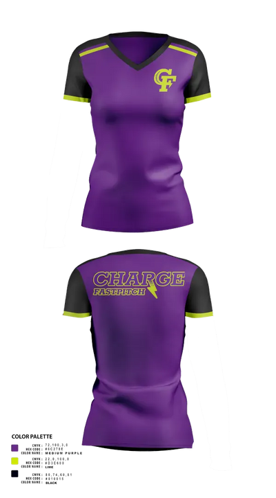 Charge Fastpitch 58205812 Women's Short Sleeve V-neck Shirt - 21