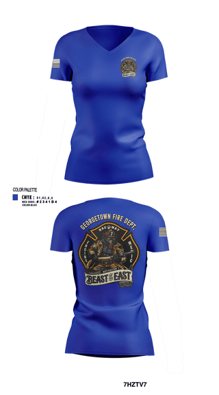 Womens Short Sleeve Vneck Shirt, Georgetown Fire Station 7, Fire Department, Teamtime, Team time, sublimation, custom sports apparel, team uniforms, spirit wear, spiritwear, sports uniforms, custom shirts, team store, custom team store, fundraiser sports, apparel fundraiser