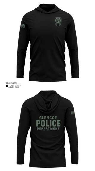 Long Sleeve Performance Shirt with hood, Glencoe Investigations, Police, Teamtime, Team time, sublimation, custom sports apparel, team uniforms, spirit wear, spiritwear, sports uniforms, custom shirts, team store, custom team store, fundraiser sports, apparel fundraiser