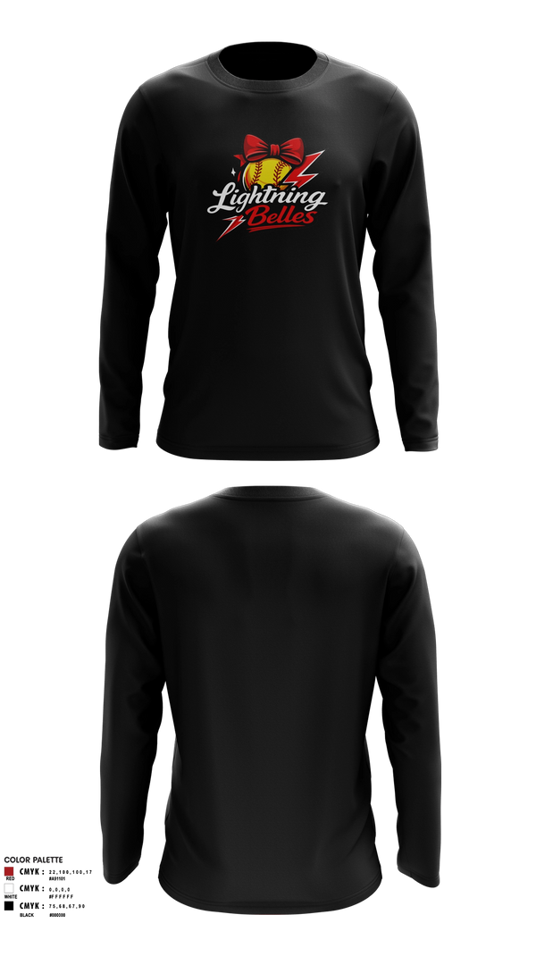 Long Sleeve Performance Shirt, Bluegrass Lightning Belles, Softball, Teamtime, Team time, sublimation, custom sports apparel, team uniforms, spirit wear, spiritwear, sports uniforms, custom shirts, team store, custom team store, fundraiser sports, apparel fundraiser