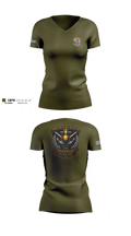 Marine Corps Security Force Battalion Kings Bay Women's Short Sleeve V-neck Shirt - 101