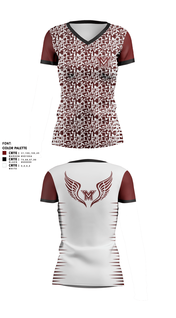 Women's Short Sleeve Vneck Shirt, Mount vernon, Track & Field, Teamtime, Team time, sublimation, custom sports apparel, team uniforms, spirit wear, spiritwear, sports uniforms, custom shirts, team store, custom team store, fundraiser sports, apparel fundraiser