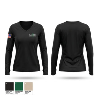 Womens Long Sleeve Vneck Shirt, Lasalle, Police, Teamtime, Team time, sublimation, custom sports apparel, team uniforms, spirit wear, spiritwear, sports uniforms, custom shirts, team store, custom team store, fundraiser sports, apparel fundraiser