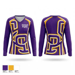 Womens Long Sleeve Vneck Shirt, Connell eagles, Men's Basketball, Teamtime, Team time, sublimation, custom sports apparel, team uniforms, spirit wear, spiritwear, sports uniforms, custom shirts, team store, custom team store, fundraiser sports, apparel fundraiser