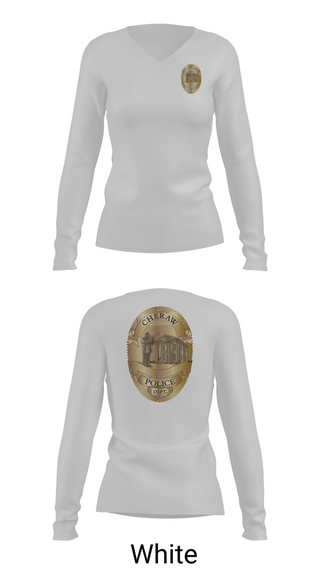 Womens Long Sleeve Vneck Shirt, Cheraw, Police, Teamtime, Team time, sublimation, custom sports apparel, team uniforms, spirit wear, spiritwear, sports uniforms, custom shirts, team store, custom team store, fundraiser sports, apparel fundraiser
