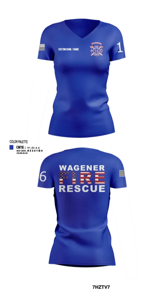 Wagener Fire Department 16386789 Women's Short Sleeve V-neck Shirt - 15