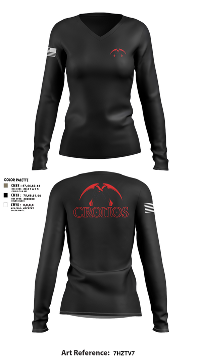 Cronos 94910133 Women's Long Sleeve V-neck Shirt - 3