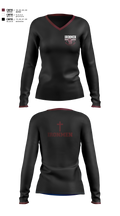 Don Bosco Ironmen Wrestling Women's Long Sleeve V-neck Shirt - 2