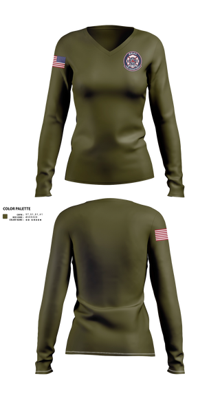 Womens Long Sleeve Vneck Shirt, Bray Fire department, Fire Department, Teamtime, Team time, sublimation, custom sports apparel, team uniforms, spirit wear, spiritwear, sports uniforms, custom shirts, team store, custom team store, fundraiser sports, apparel fundraiser