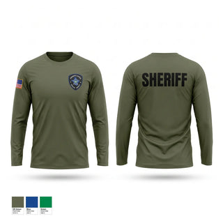 Long Sleeve Performance Shirt, Johnson County Sheriff office Texas, Police, Teamtime, Team time, sublimation, custom sports apparel, team uniforms, spirit wear, spiritwear, sports uniforms, custom shirts, team store, custom team store, fundraiser sports, apparel fundraiser