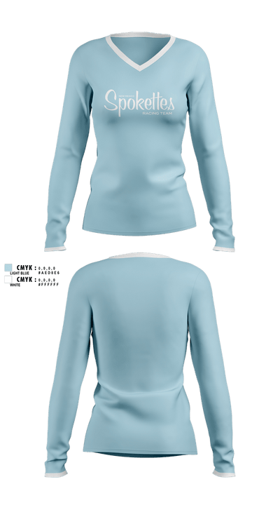 New Mexico Spokettes Racing Team 71010513 Women's Long Sleeve V-neck Shirt - 4