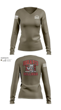 Bravo Company “Bulldogs” 31st Engineer Battalion 91447839 Women's Long Sleeve V-neck Shirt - 100