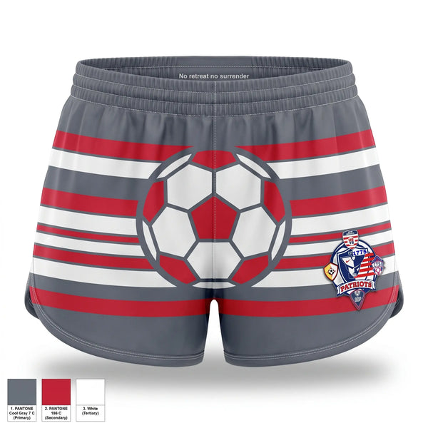 Womens Shorts, Patriots United FC, Men's Soccer, Teamtime, Team time, sublimation, custom sports apparel, team uniforms, spirit wear, spiritwear, sports uniforms, custom shirts, team store, custom team store, fundraiser sports, apparel fundraiser