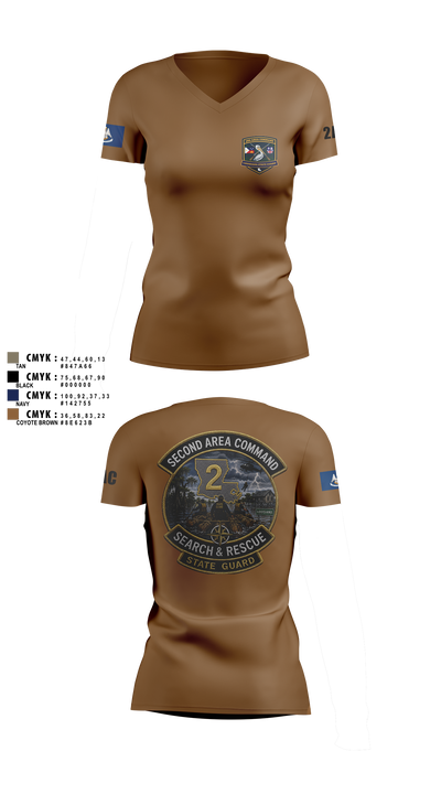 2nd area command 59908555 Women's Short Sleeve V-neck Shirt - 22