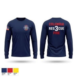 Long Sleeve Performance Shirt, Columbia Fire Department RESCUE3, Fire Department, Teamtime, Team time, sublimation, custom sports apparel, team uniforms, spirit wear, spiritwear, sports uniforms, custom shirts, team store, custom team store, fundraiser sports, apparel fundraiser