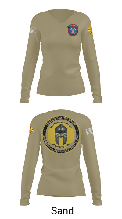 USAREC 88985751 Women's Long Sleeve V-neck Shirt - 97