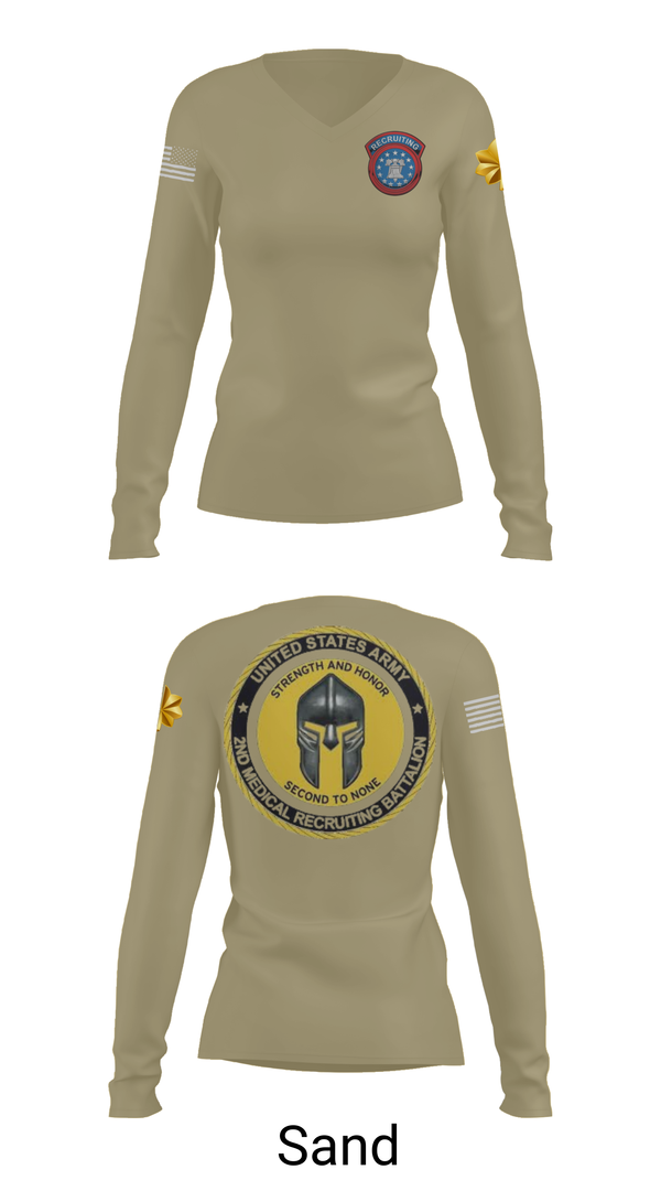 Womens Long Sleeve Vneck Shirt, USAREC, , Teamtime, Team time, sublimation, custom sports apparel, team uniforms, spirit wear, spiritwear, sports uniforms, custom shirts, team store, custom team store, fundraiser sports, apparel fundraiser