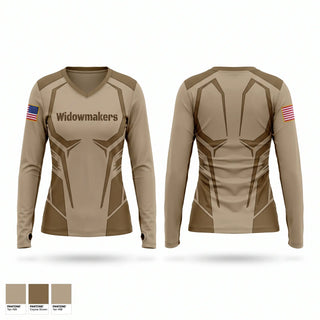 Womens Long Sleeve Vneck Shirt, Widowmakers, Army, Teamtime, Team time, sublimation, custom sports apparel, team uniforms, spirit wear, spiritwear, sports uniforms, custom shirts, team store, custom team store, fundraiser sports, apparel fundraiser
